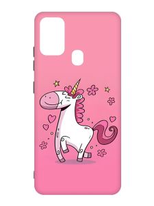 Матовий чохол з чорними боками на Samsung Galaxy M30s/M21 :: Єдиноріг (принт 105)