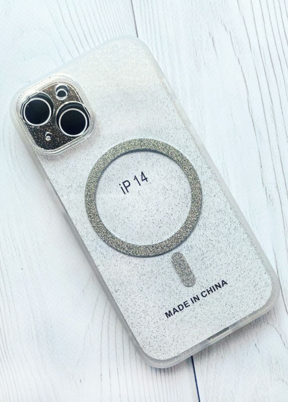 Прозорий чохол з діамантовим блиском на iPhone 14 із підтримкою MagSafe