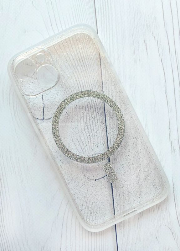 Прозорий чохол з діамантовим блиском на iPhone 14 із підтримкою MagSafe