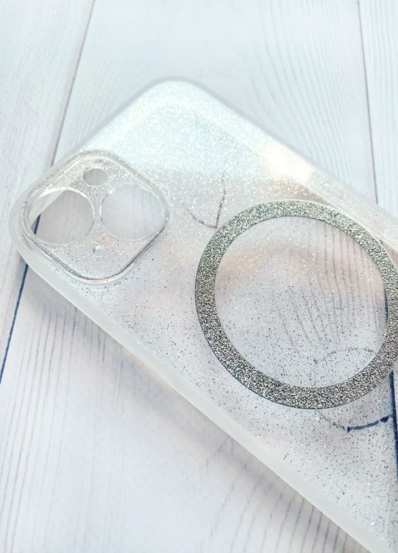 Прозорий чохол з діамантовим блиском на iPhone 14 із підтримкою MagSafe