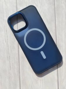 Матовий чохол Soft Touch на iPhone 13 Pro Max із підтримкою MagSafe :: Синій