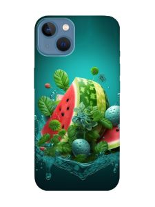 Матовий чохол з бірюзовими боками на Apple iPhone 13 :: Кавунова фантазія (принт 337)