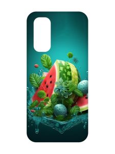 Матовий чохол з рожевими боками на Xiaomi Redmi Note 11 4G :: Кавунова фантазія (принт 337)