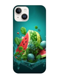 Матовий чохол з чорними боками на Apple iPhone 14 :: Кавунова фантазія (принт 337)