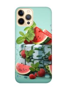 Матовий чохол з червоними боками на Apple iPhone 12 Pro Max :: Кавунова свіжість (принт 338)