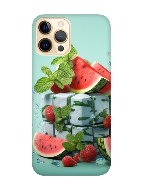 Матовий чохол з червоними боками на Apple iPhone 12 Pro Max :: Кавунова свіжість (принт 338)