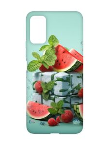 Матовий чохол з червоними боками на Xiaomi Redmi Note 11 4G :: Кавунова свіжість (принт 338)