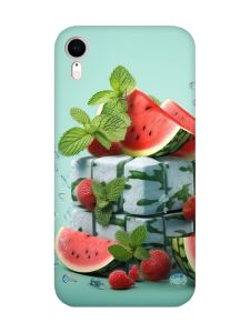 Матовий чохол з рожевими боками на Apple iPhone XR :: Кавунова свіжість (принт 338)