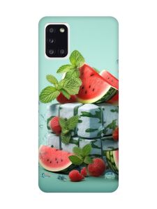 Матовий чохол з рожевими боками на Samsung Galaxy A31 :: Кавунова свіжість (принт 338)