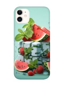 Матовий чохол з чорними боками на Apple iPhone 11 (6.1) :: Кавунова свіжість (принт 338)