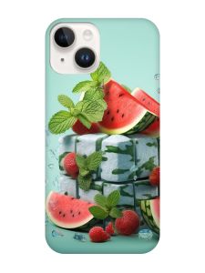 Матовий чохол з чорними боками на Apple iPhone 14 :: Кавунова свіжість (принт 338)