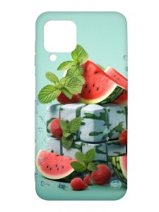 Матовий чохол з чорними боками на Samsung Galaxy A12 :: Кавунова свіжість (принт 338)