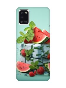 Матовий чохол з чорними боками на Samsung Galaxy A31 :: Кавунова свіжість (принт 338)