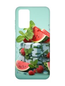 Матовий чохол з чорними боками на Xiaomi Redmi Note 11 4G :: Кавунова свіжість (принт 338)