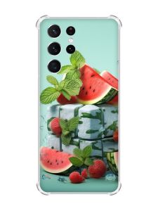 Чохол з потовщеними кутами на Samsung Galaxy S21 Ultra :: Кавунова свіжість (принт 338)