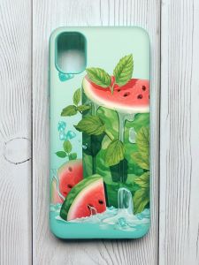 Матовий чохол з бірюзовими боками на Samsung Galaxy A04E / A042 :: Кавуновий айсберг (принт 339)