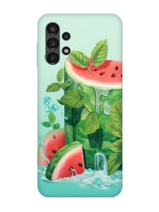 Матовий чохол з бірюзовими боками на Samsung Galaxy A13 4G :: Кавуновий айсберг (принт 339)