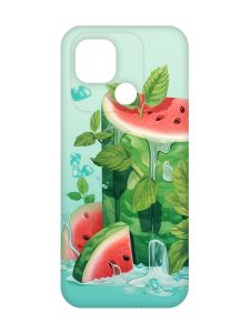 Матовий чохол з червоними боками на Xiaomi Redmi 10C :: Кавуновий айсберг (принт 339)