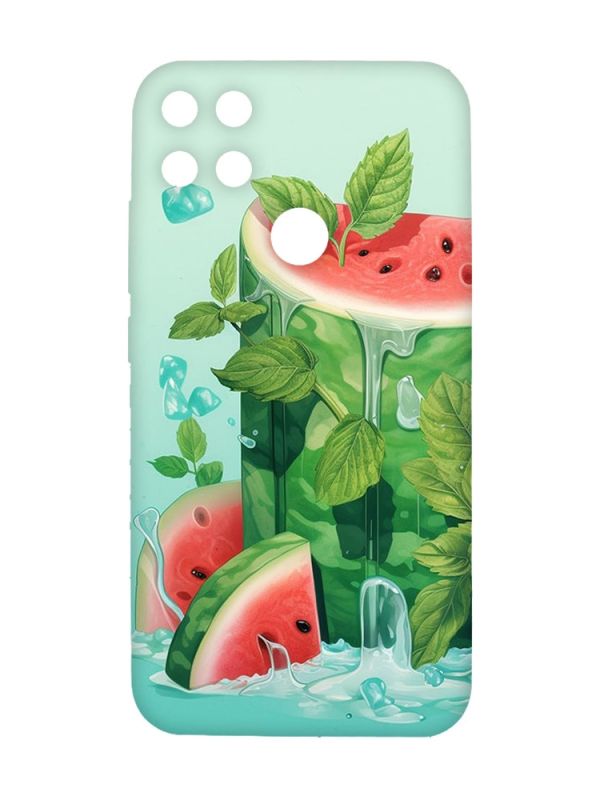 Матовий чохол з рожевими боками на Xiaomi Redmi 10C :: Кавуновий айсберг (принт 339)