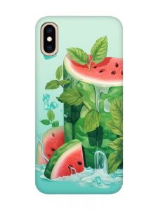 Матовий чохол з чорними боками на iPhone XS MAX :: Кавуновий айсберг (принт 339)