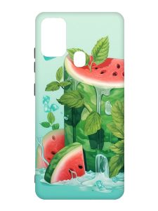 Матовий чохол з чорними боками на Samsung Galaxy M30s/M21 :: Кавуновий айсберг (принт 339)