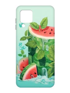 Матовий чохол з чорними боками на Samsung Galaxy M32/A22/M22 4G :: Кавуновий айсберг (принт 339)