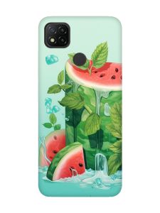 Матовий чохол з чорними боками на Xiaomi Redmi 9C/10A :: Кавуновий айсберг (принт 339)