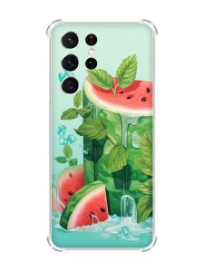 Чохол з потовщеними кутами на Samsung Galaxy S21 Ultra :: Кавуновий айсберг (принт 339)