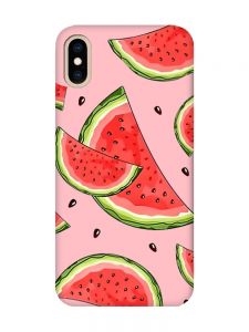 Матовий рожевий чохол на iPhone XS MAX :: Скибки кавуна (принт 342)