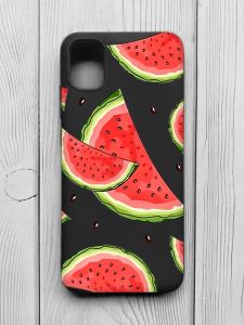Матовий чорний чохол на Samsung Galaxy A04E/A042 :: Скибки кавуна (принт 342)