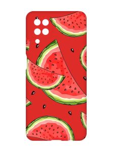 Матовий червоний чохол на Samsung Galaxy A12 :: Скибки кавуна (принт 342)