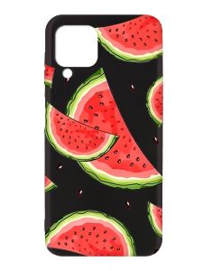 Матовий чорний чохол на Samsung Galaxy A12 :: Скибки кавуна (принт 342)