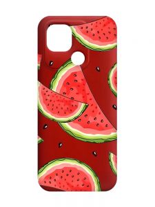 Матовий червоний чохол на Xiaomi Redmi 10C :: Скибки кавуна (принт 342)