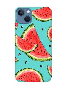 Матовий бірюзовий чохол на Apple iPhone 13 :: Скибки кавуна (принт 342)
