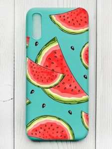 Матовий бірюзовий чохол на Xiaomi Redmi 9А :: Скибки кавуна (принт 342)