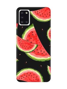 Матовий чорний чохол на Samsung Galaxy A31 :: Скибки кавуна (принт 342)
