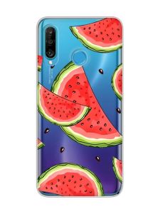 Прозорий чохол на Huawei P30 Lite :: Скибки кавуна (принт 342)