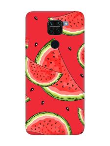 Матовий червоний чохол на Xiaomi Redmi Note 9 / 10X :: Скибки кавуна (принт 342)