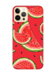 Матовий червоний чохол на Apple iPhone 12 Pro Max :: Скибки кавуна (принт 342)