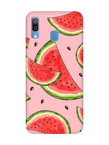 Матовий рожевий чохол на Samsung Galaxy A30 (2019) / A20 (2019) :: Скибки кавуна (принт 342)