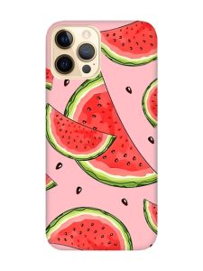 Матовий рожевий чохол на Apple iPhone 12 Pro Max :: Скибки кавуна (принт 342)