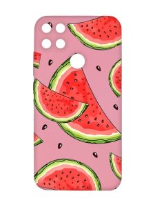 Матовий рожевий чохол на Xiaomi Redmi 10C :: Скибки кавуна (принт 342)