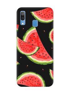 Матовий чорний чохол на Samsung Galaxy A30 (2019) / A20 (2019) :: Скибки кавуна (принт 342)