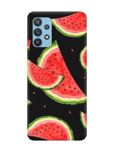 Матовий чорний чохол на Samsung Galaxy A32 :: Скибки кавуна (принт 342)