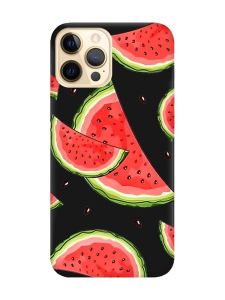 Матовий чорний чохол на Apple iPhone 12 Pro Max :: Скибки кавуна (принт 342)
