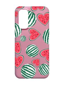 Матовий рожевий чохол на Xiaomi Redmi Note 11 4G :: Кавуни сердечка (принт 343)