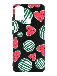 Матовий чорний чохол на Samsung Galaxy M30s/M21 :: Кавуни сердечка (принт 343)