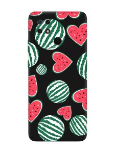 Матовий чорний чохол на Xiaomi Redmi 10C :: Кавуни сердечка (принт 343)