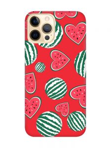 Матовий червоний чохол на Apple iPhone 12 Pro Max :: Кавуни сердечка (принт 343)