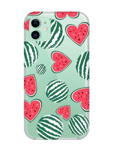Прозорий чохол на Apple iPhone 11 (6,1) :: Кавуни сердечка (принт 343)